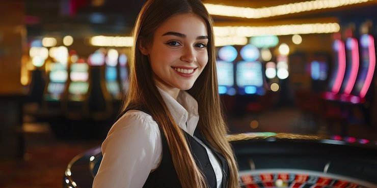 nslot99 Caishen Wins gameplay showing live dealer, player cards, banker hand, and betting interface on smartphone screen