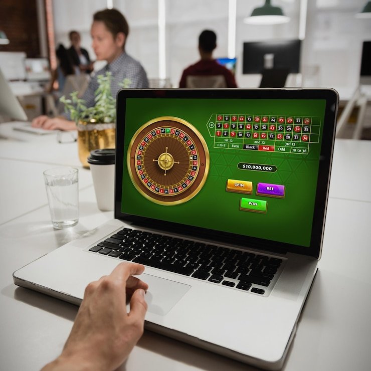 Wolf Gold slot game interface on nslot99 mobile showing five reels, stake controls, and progressive jackpot display